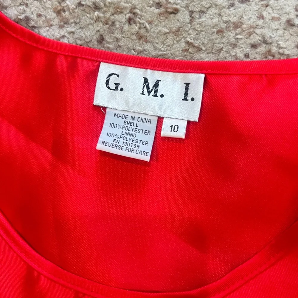 GMI 3 piece red  floral embroidered skirt suit church formal wedding 10‎ chic